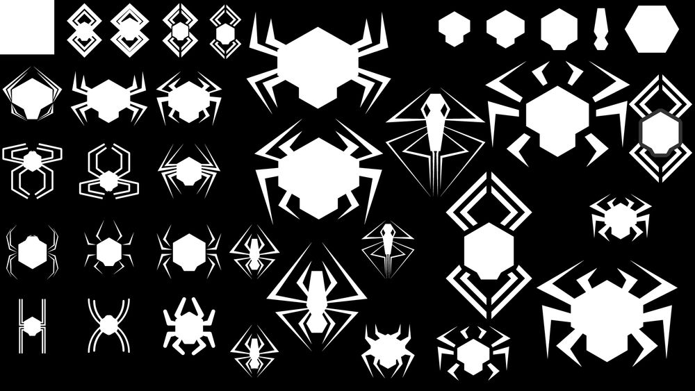 a bunch of spider-man alternate logos