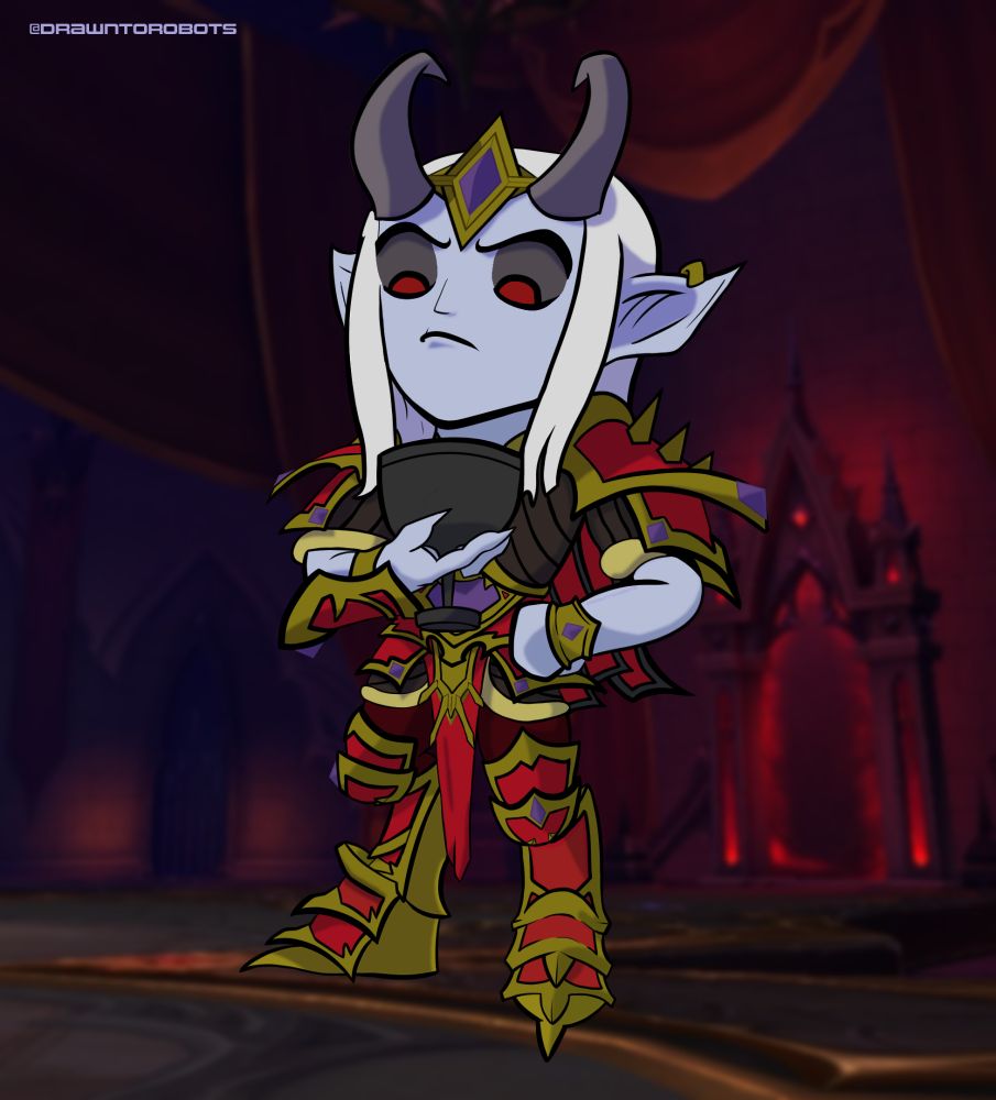 A chibi commission of Sire Denathrius from WoW