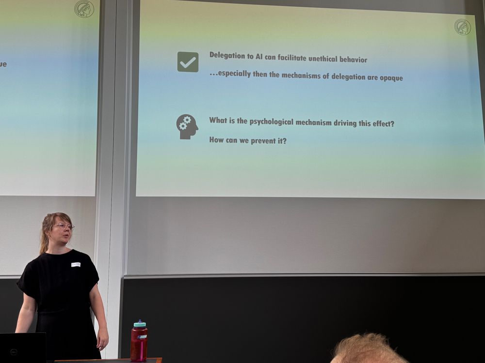 Neele Engelmann giving a talk titled, "Understanding and preventing unethical behavior in delegation to AI"