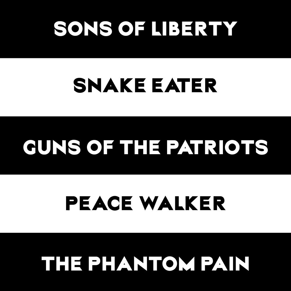 Naomi type specimen listing out Metal Gear game titles