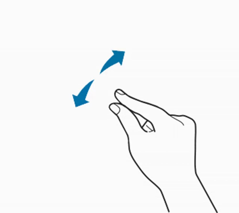 a drawing of a hand with two arrows pointing to the left and right