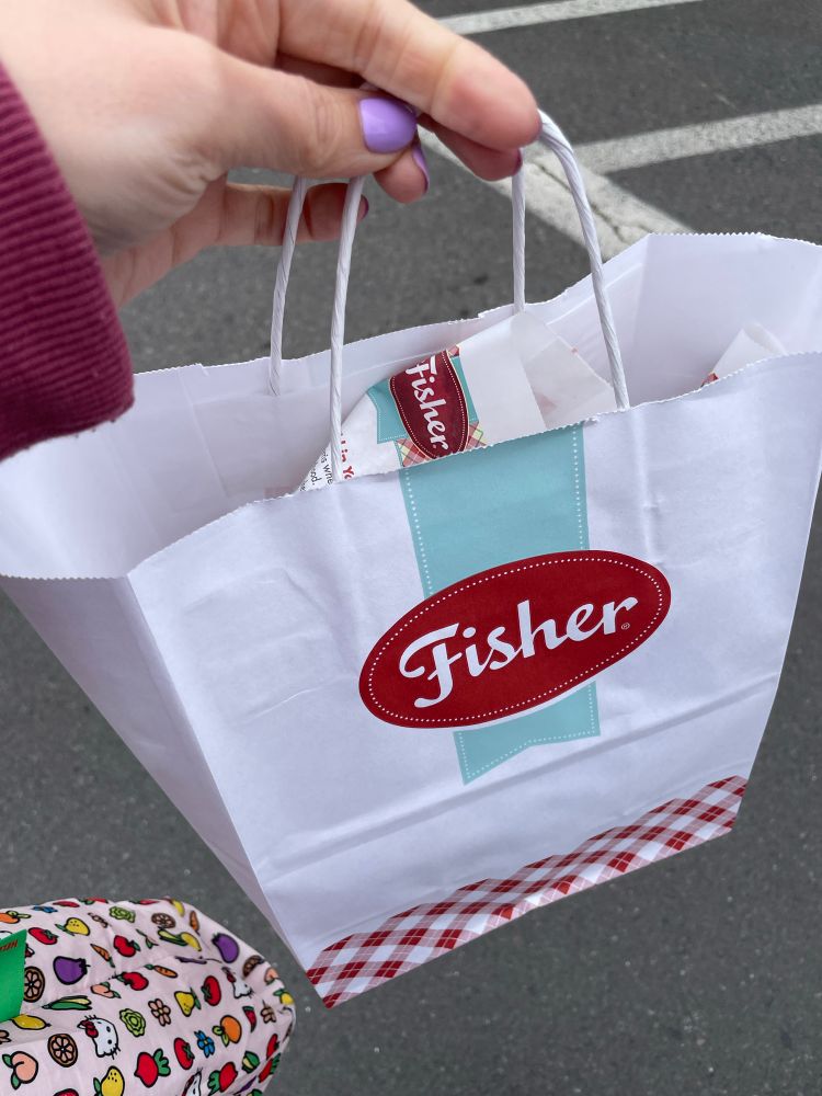 Fisher scone branded bag 