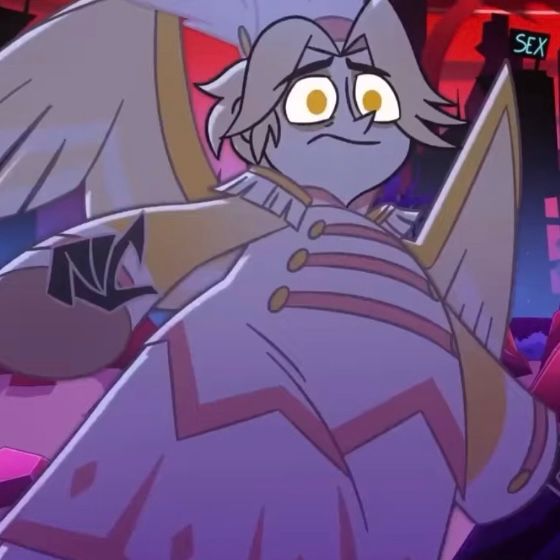 Abel running towards Lute, ready to stop her. You can see a line on his robe from where his leg is outstretched. It’s placed in such a way where it only makes anatomical sense if he’s fat.