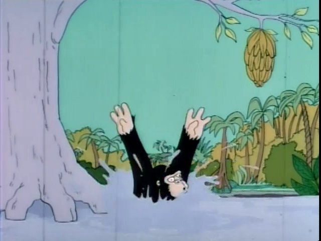 The ape has been pulled down into the water.