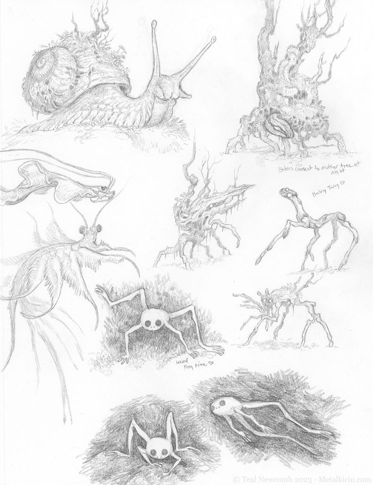 Pencil sketch version of the last image sans digital color 