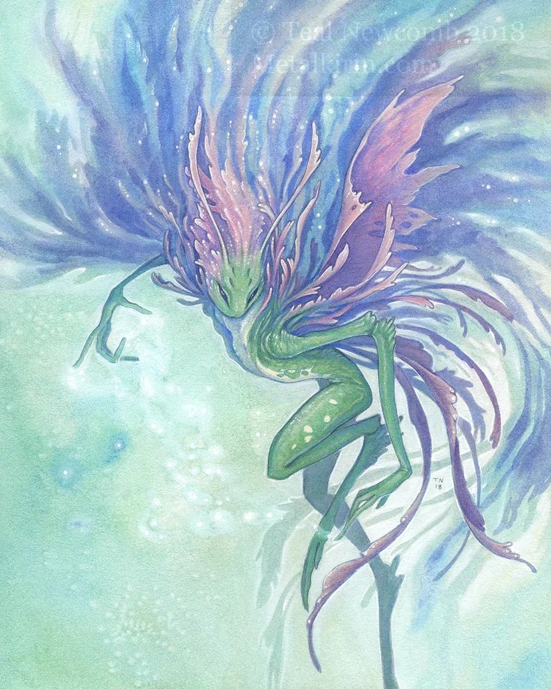 green faerie with pink and purple wings
