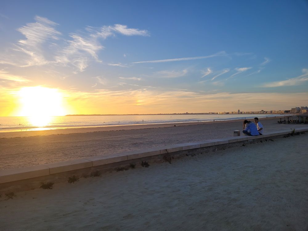 The sun setting on the Brittany resort of Pornichet.