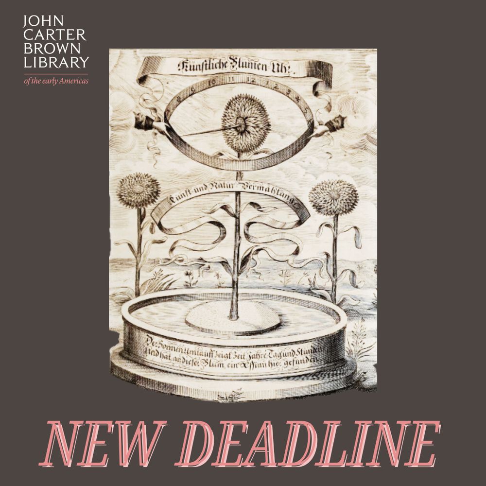 The image contains the JCB logo, the words "Deadline Extended," and an imag of a flower clock from the JCB's collection.