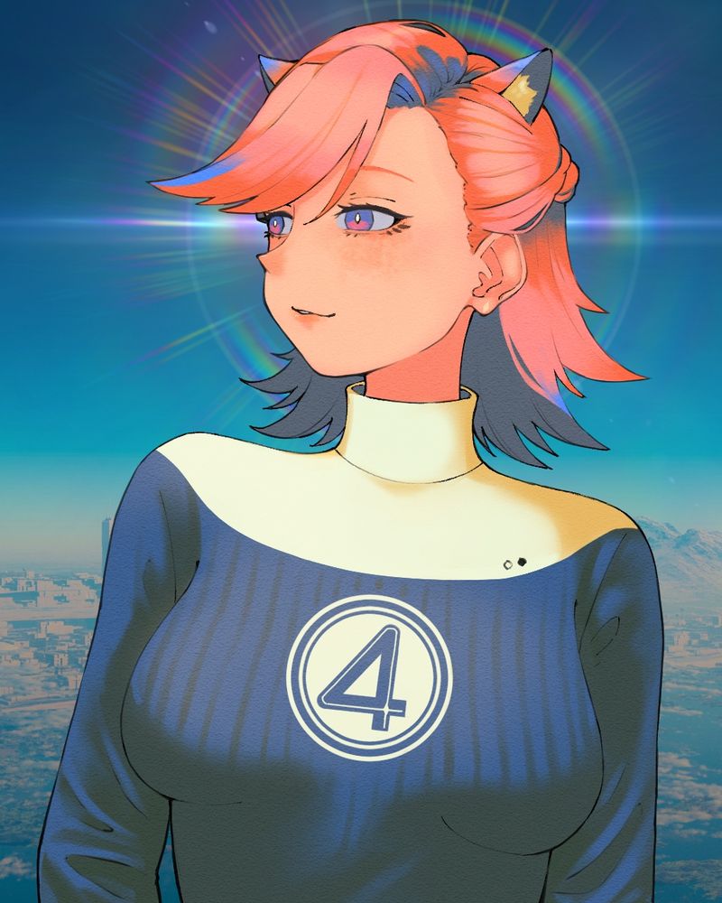 Peachu drawn to look like sue storm from the fantastic four. 