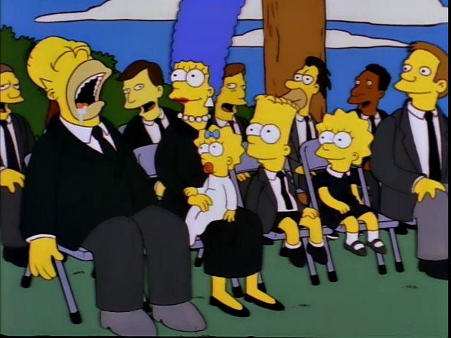 Homer at Frank Grimes' (Grimey's) funeral