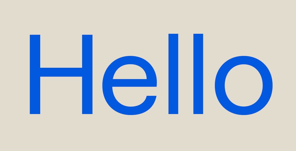 Banner image with word "Hello" in blue on a sand-color background.
