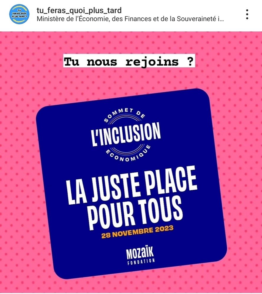 Titre Sommet de l'inclusion économique avec la question Tu nous rejoins ?