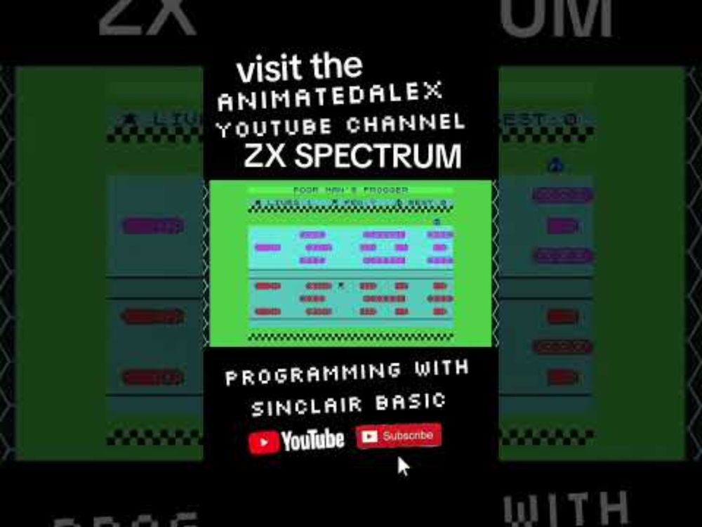 Sinclair BASIC  - frogger style - AnimatedALex #zxspectrum  #thespectrum #sinclairzxspectrum