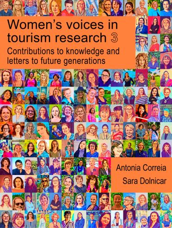 Picture of the book cover, which consists of many faces of those who contributed to the book "Women's voices in tourism research"