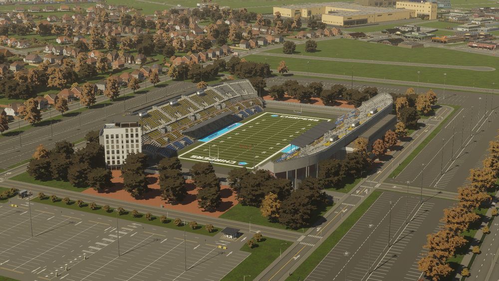 inspired out of nothing but I like to think lore wise its the Cotton bowl type of stadium 