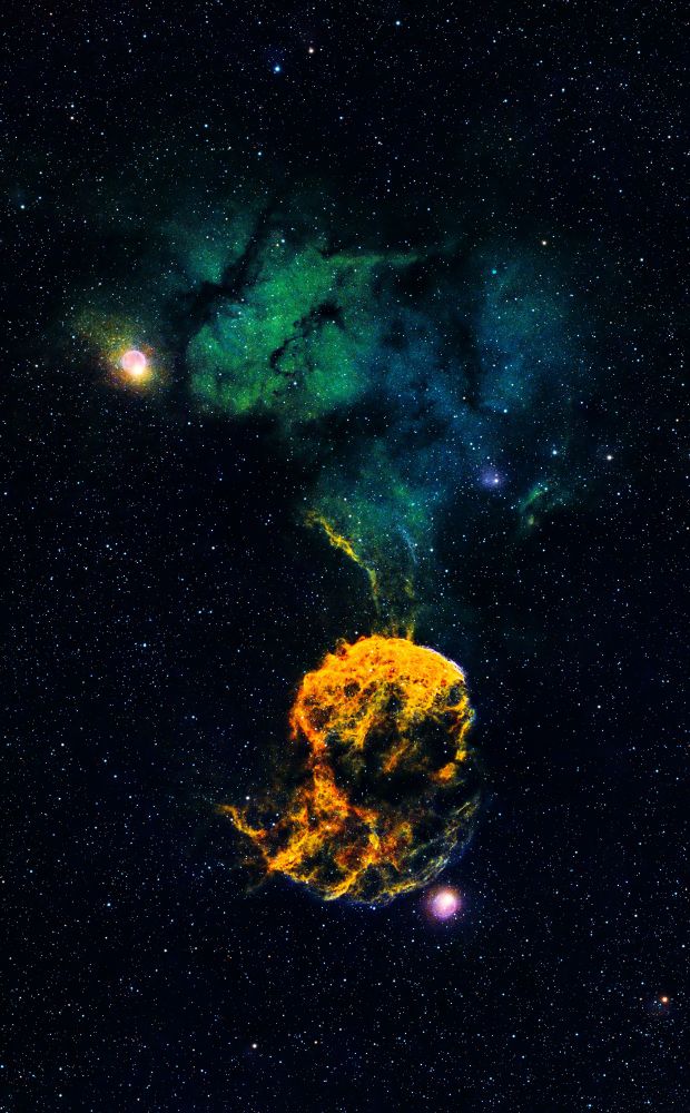 Weekend imaging project of the Jellyfish Nebula... It's a supernova remnant in the constellation Gemini, roughly 5,000 light-years from Earth