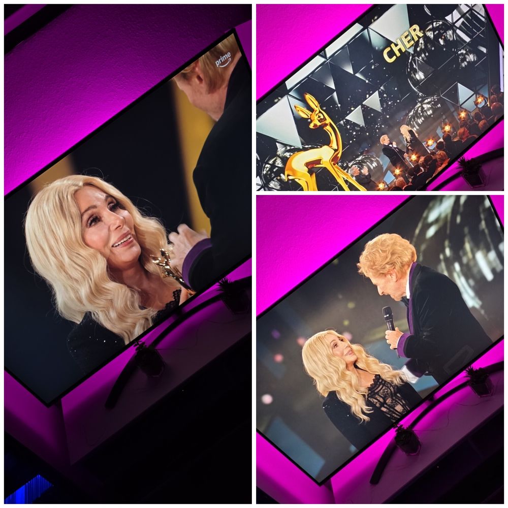 Zu sehen sind Cher und Thomas Gottschalk