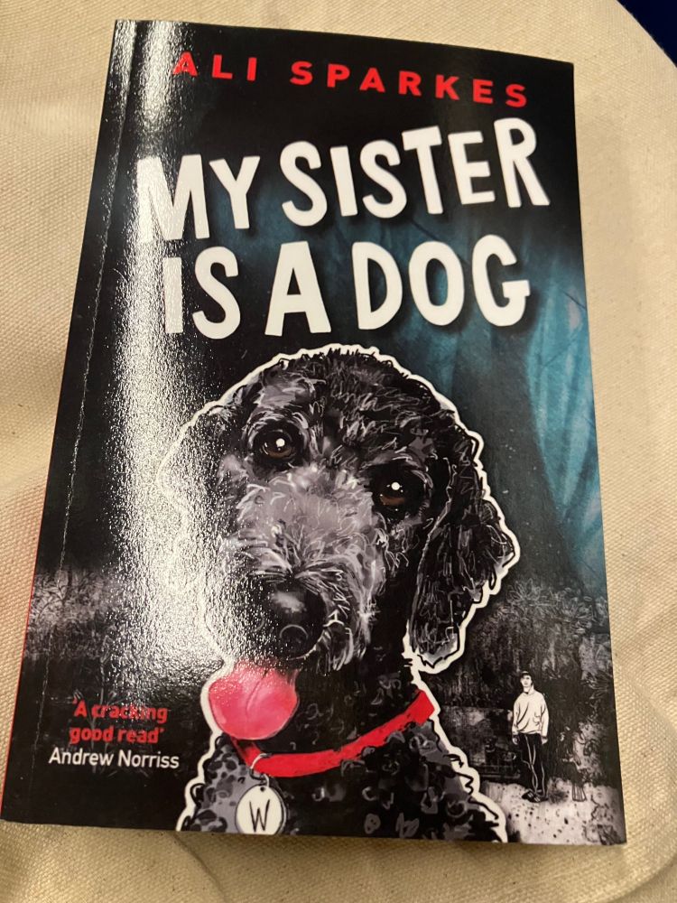 Close up of Ali Sparkes book My Sister is a Dog