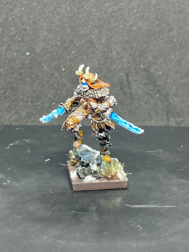 A Half-Elf Iceblade from Mantic's Northern Alliance range for Kings of War