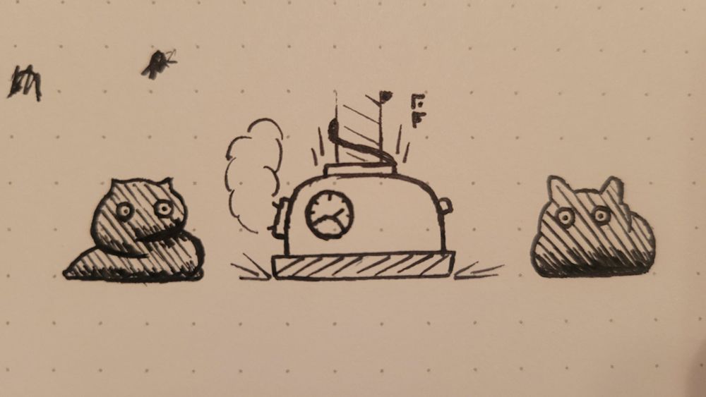 a blob of gloop with eyes is stamped by a machine, turning into a cat-shaped blob