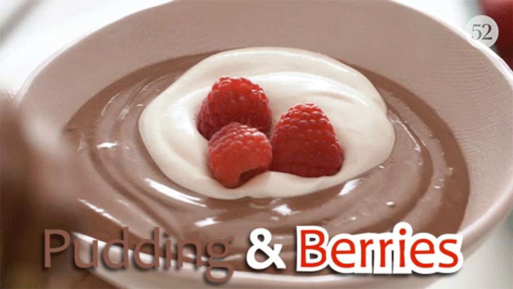 Pudding And Berries Tasty GIF