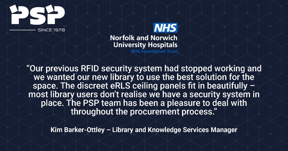 Feedback received from NNUH about our eRLS RFID library solutions.