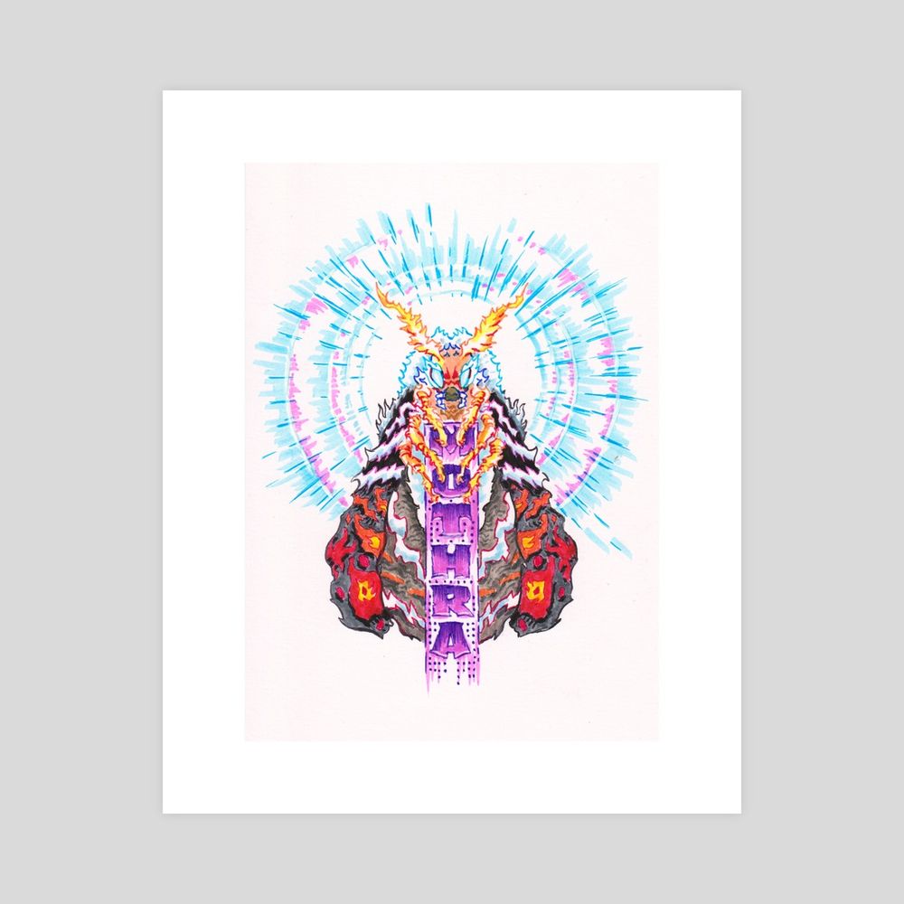 my MOTHRA illustration is now available to buy on INPRNT, originally made with color markers on white bristol paper (then scanned)