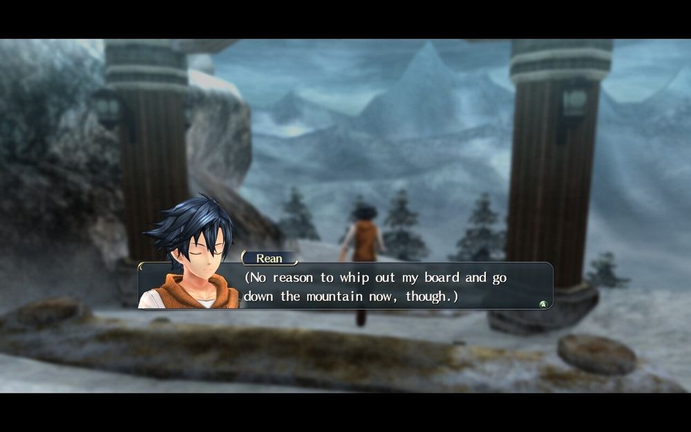 Rean: (No reason to whip out my board and go down the mountain now, though.)