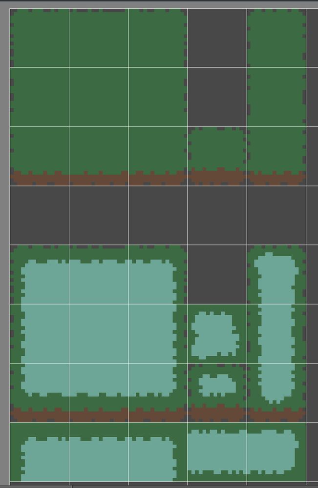 pixel tilesets. there are simple grass tiles and water tiles