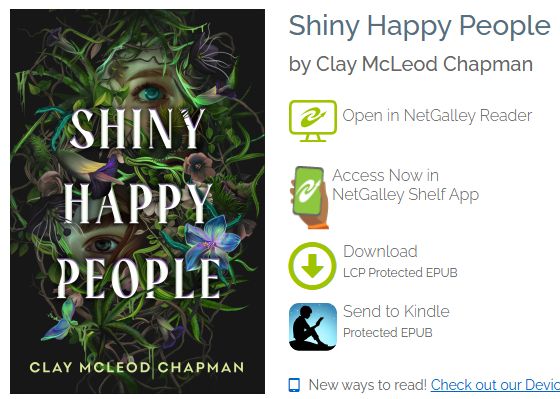 screenshot of Shiny Happy People by Clay McLeod Chapman ARC on Netgalley