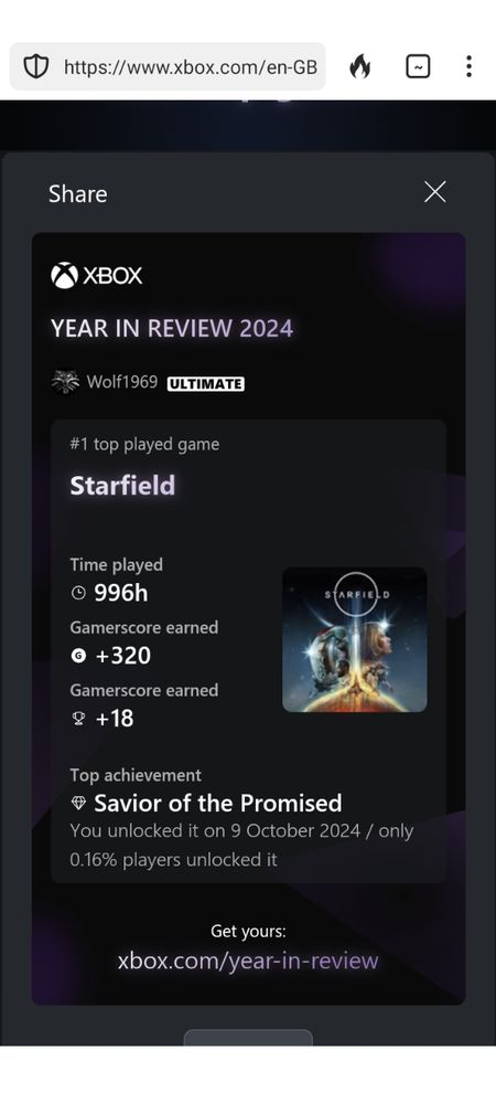 Starfield play stats. 996 hours. 