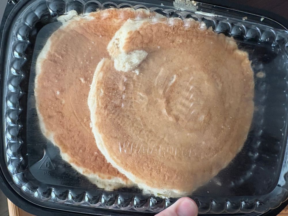 Cold leftover fast food pancakes