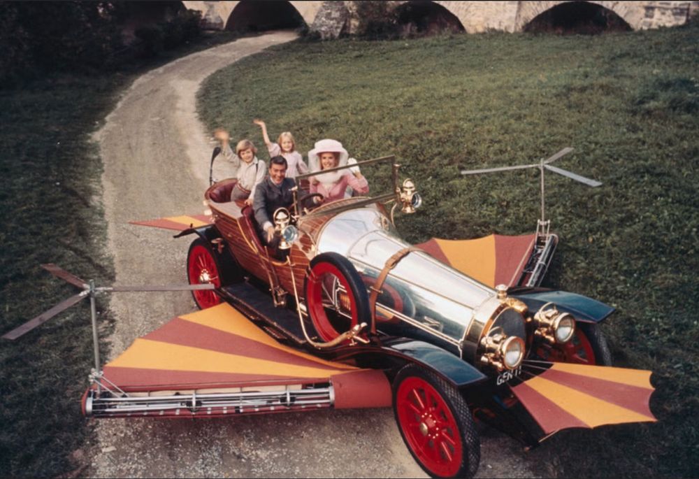 Titular car from Chitty Chitty Bang Bang, wing finds out and all 