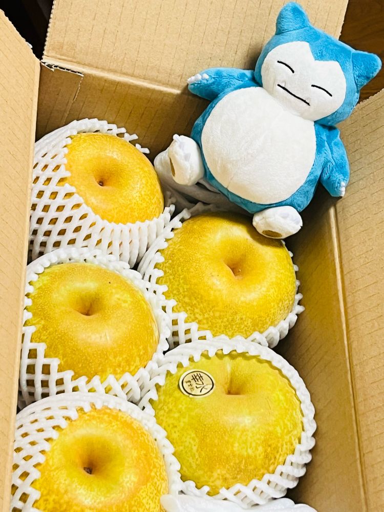 幸水梨とカビゴンちゃん！