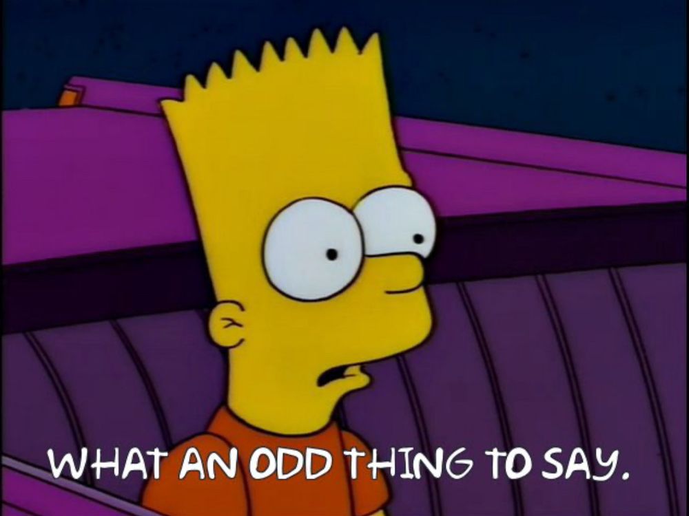 Bart Simpson “what an odd thing to say”