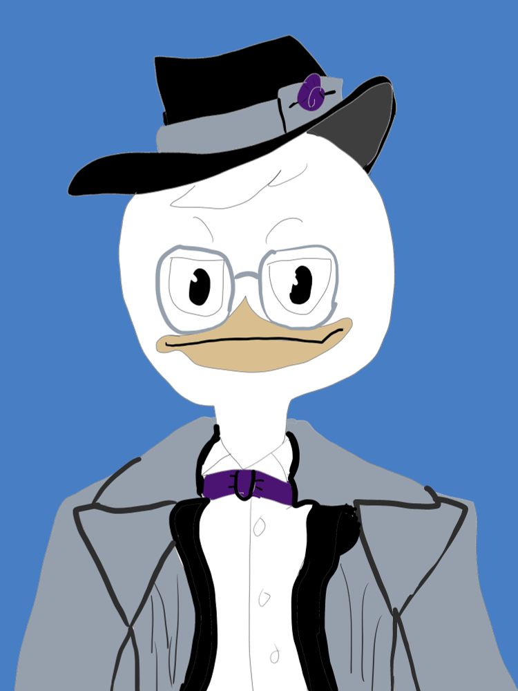 Louie Duck from Ducktales 2017 dressed up as Azul Ashengrotto from Twisted Wonderland.