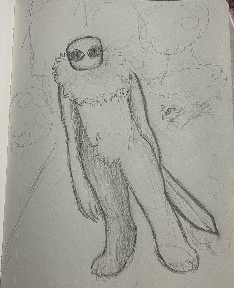 In my art style of pursuer… he’s standing there… menacingly….. 0–0"!!