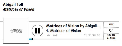 Abigail Toll's Matrices of Vision with an exactly 40:00 minute track length.