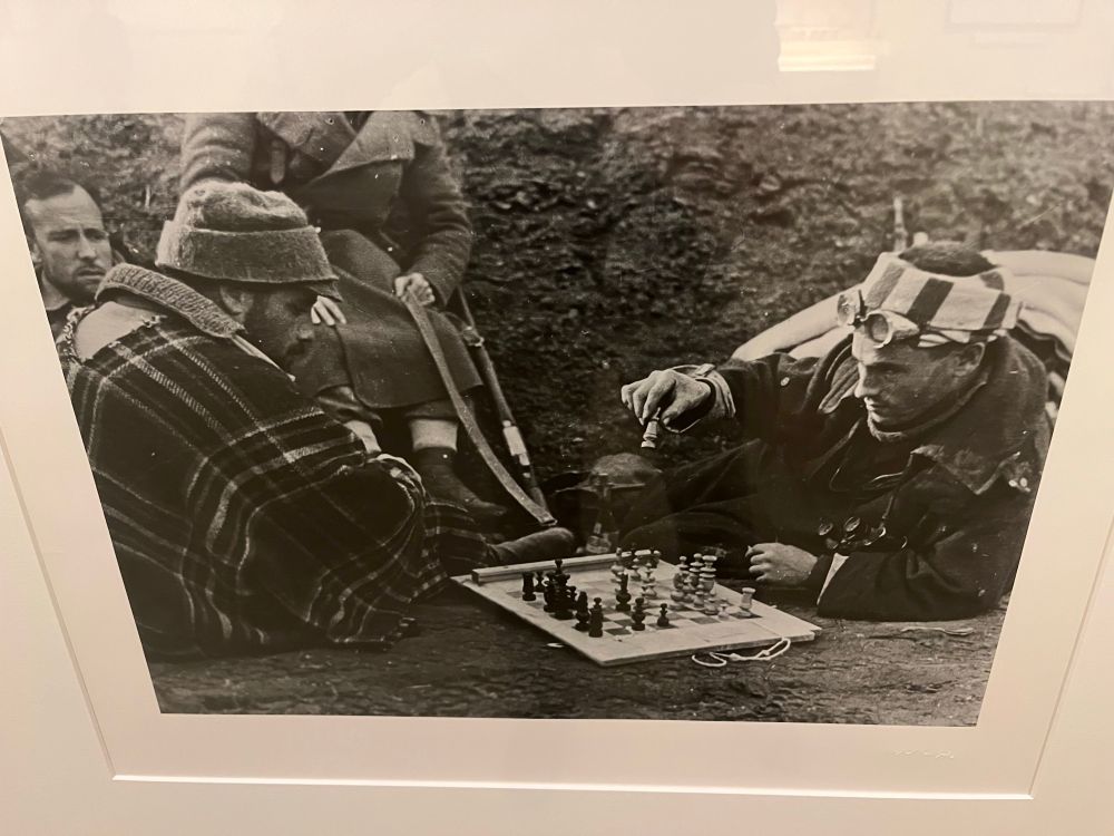 Soldiers playing chess during Spanish Civil War 1939