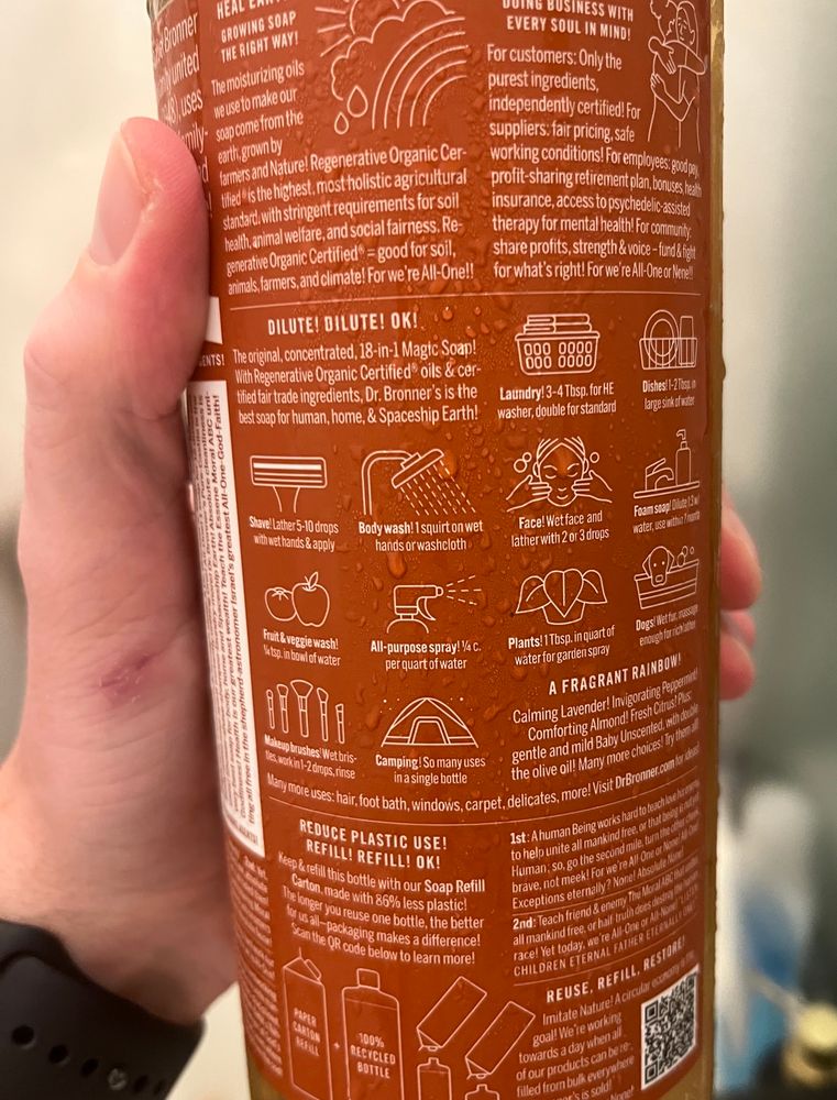 the instructions for diluting and use, now with infographics.