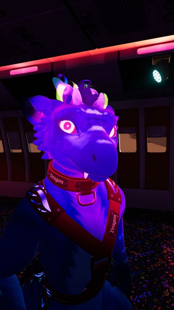 Blue Moonfang dragon lit up and using the Luma Horns