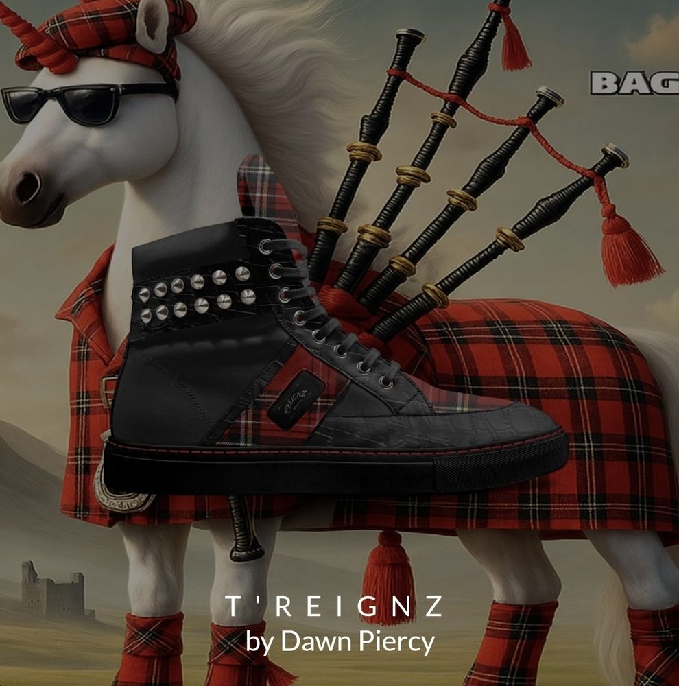  T'Reignz Red Tartan Bag Pipez, Italian Fashion, Italian Leather(designed by Dawn Piercy) FREE shipping and free returns 100% satisfation guaranteed or your money back link in bio 