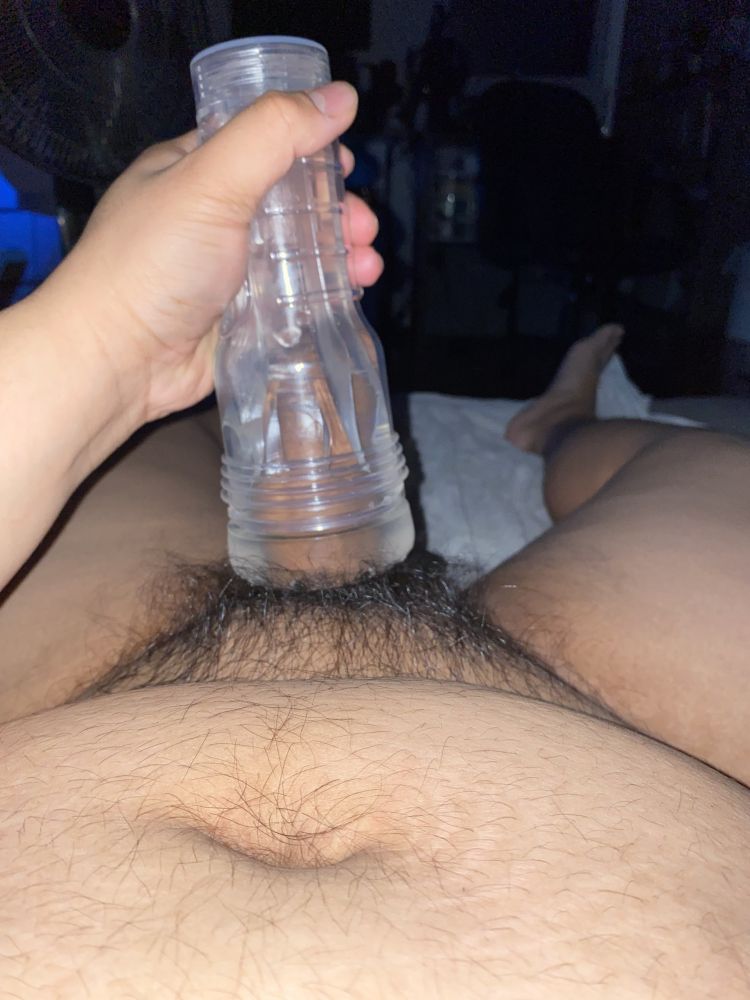 me using a fleshlight with belly and bush