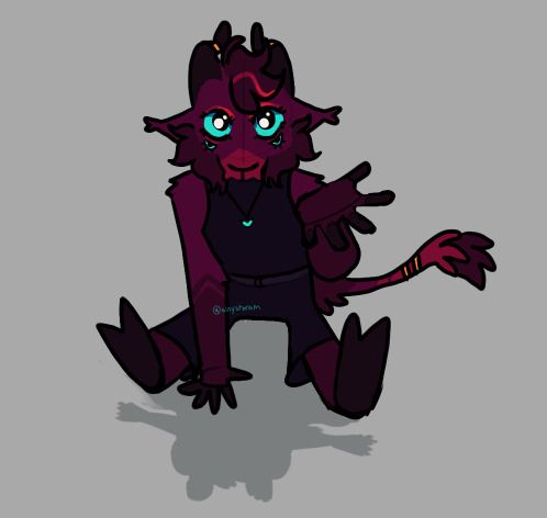 Deceptively innocent looking red coat outstretching its hand-hoof-thing.