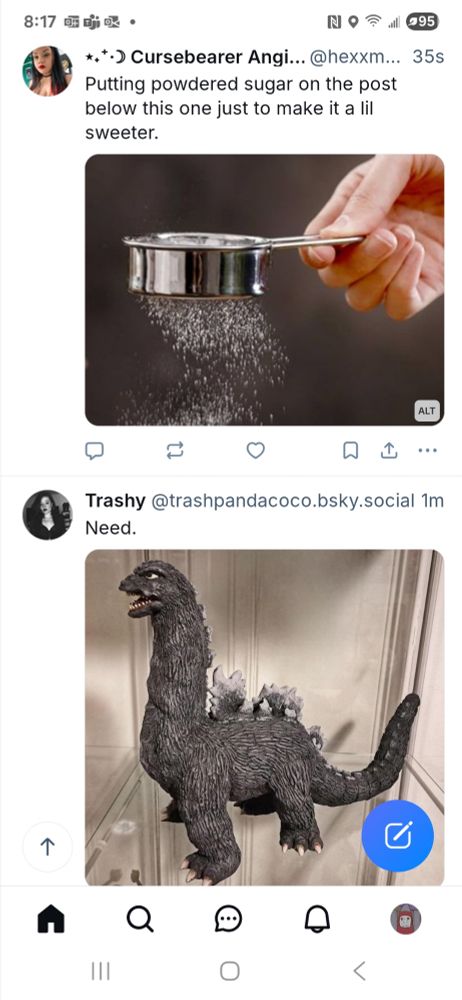 Powdered sugar on Godzilla.