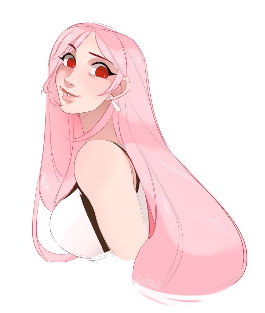 Tifa Lockhart from Final Fantasy VII but she has pastel pink hair.
Saw a mod for this and thought she looked cute.