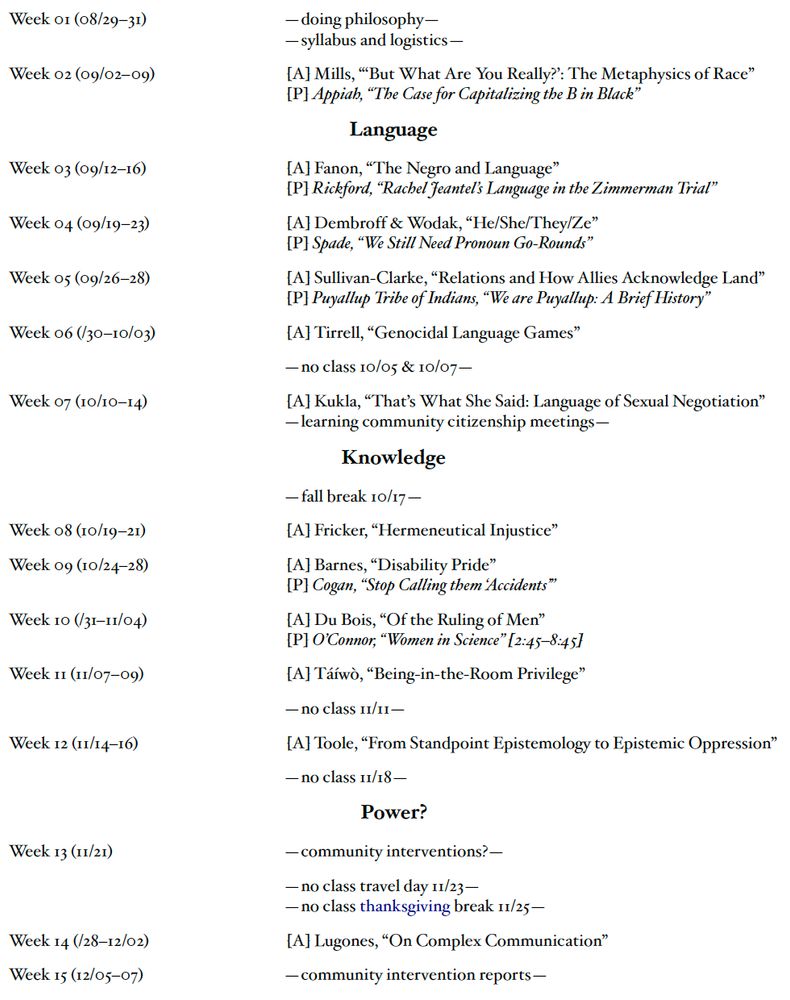 syllabus for a course on language, knowledge, and power
