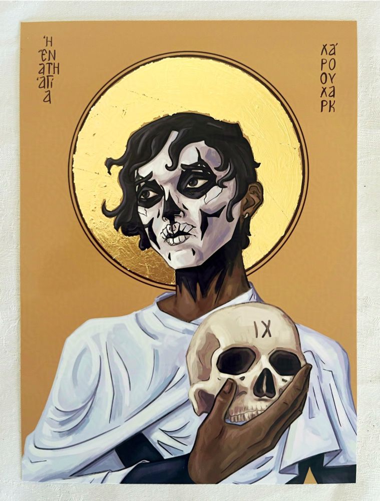 Same image as in the original message, printed out and with gold foil applied to the halo