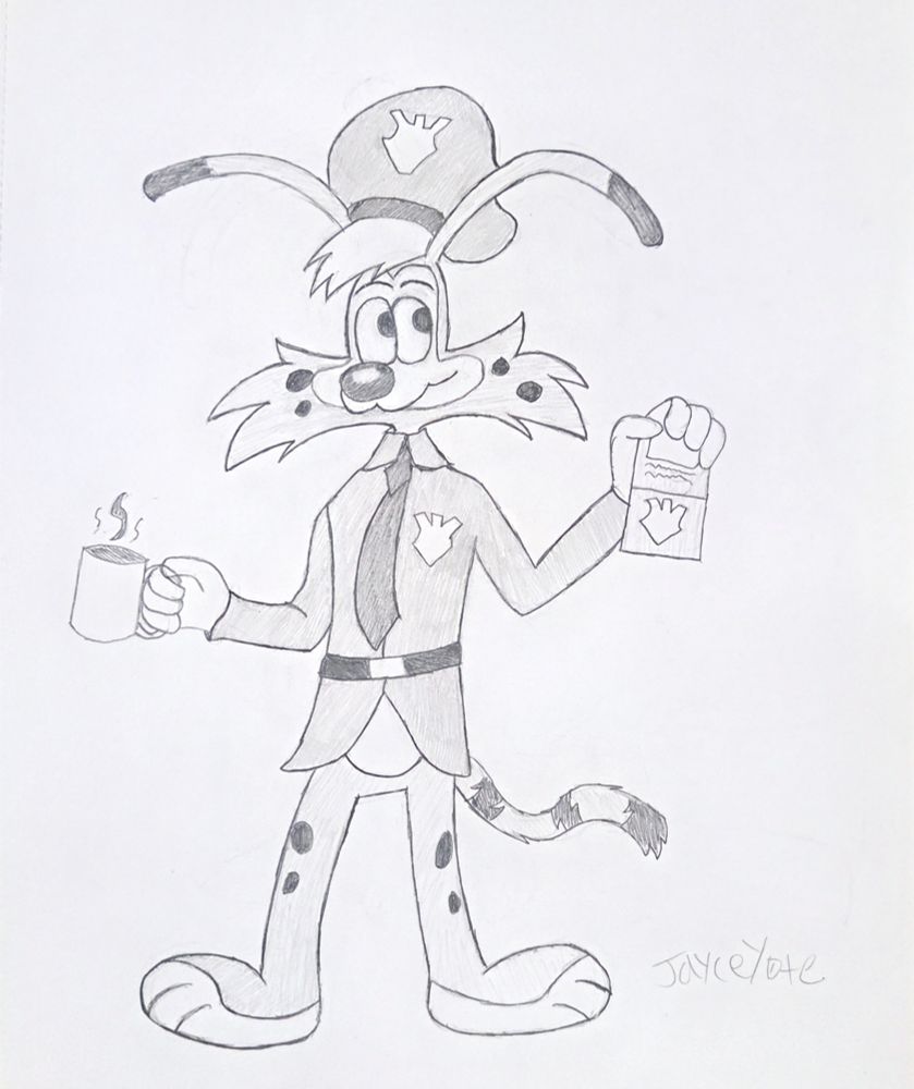 Bonkers D. Bobcat holding up his badge