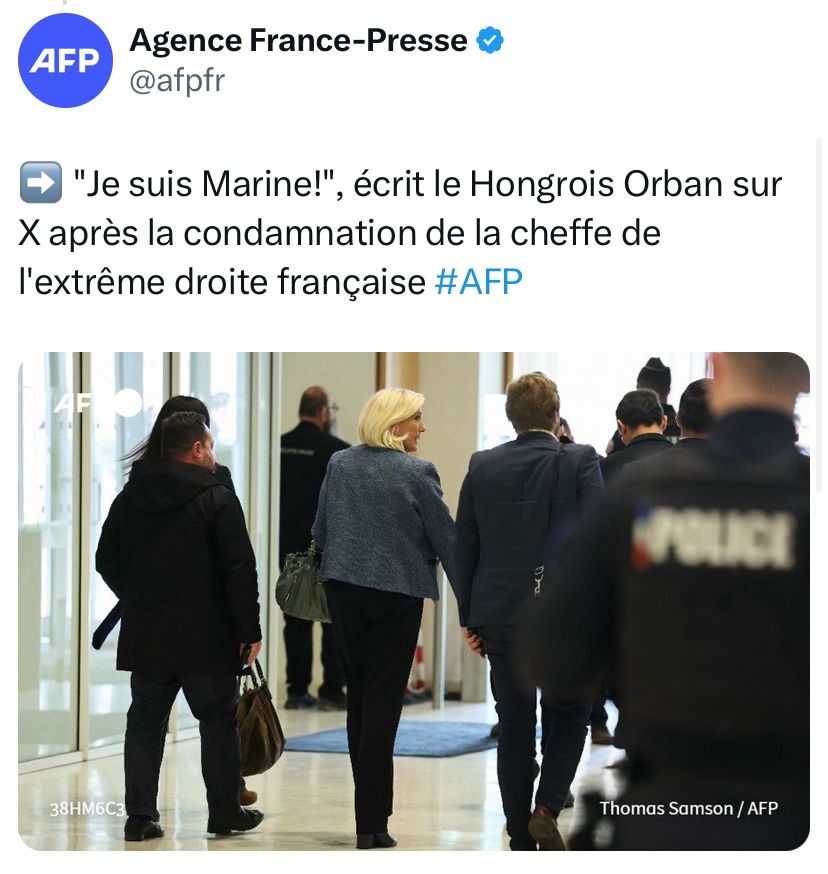 Tweet de l’Afp sur la déclaration de Viktor Orban